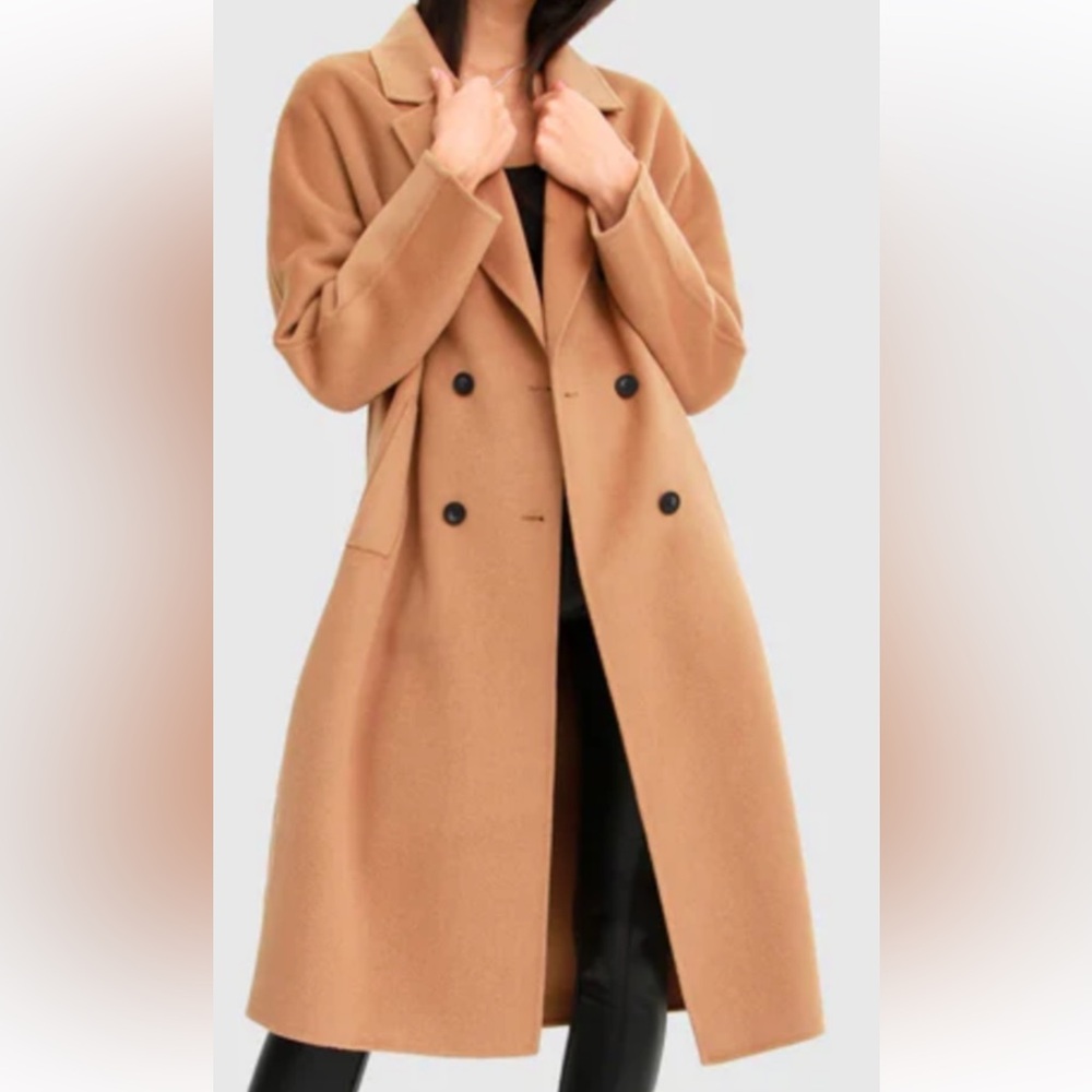Boss Girl Double-Breasted Lined Wool Coat - Camel
Belle and Bloom xs wool